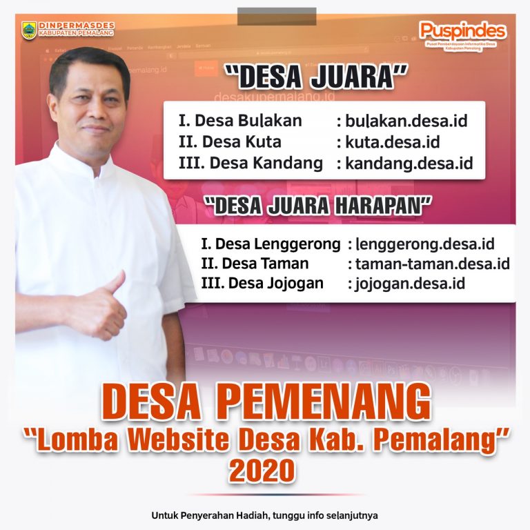 Bulakan Raih Juara 1 Diajang Lomba Website Desa Tingkat Kabupaten Tahun 2020